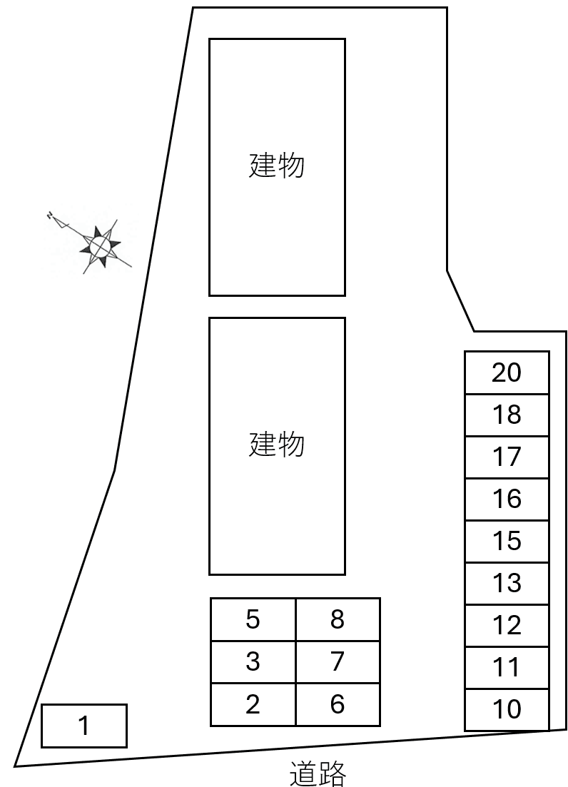 クレセントＡの駐車配置図