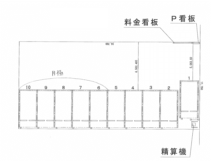 山田4丁目の駐車配置図