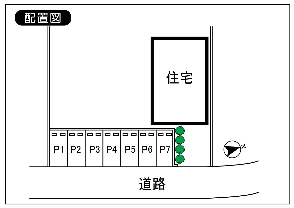 大石駐車場（Ⅰ）の駐車配置図