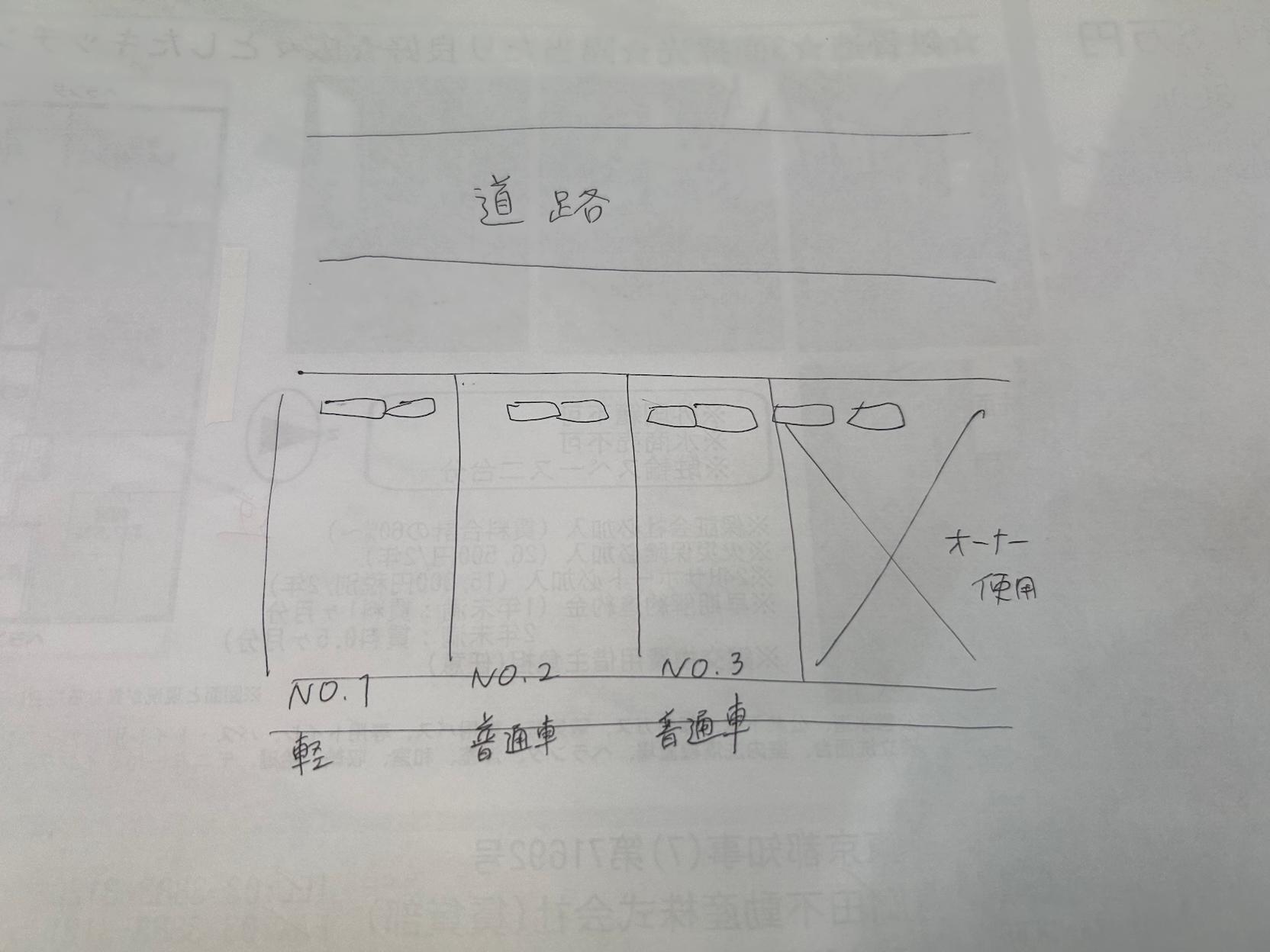 西竹の塚1丁目駐車場の駐車配置図