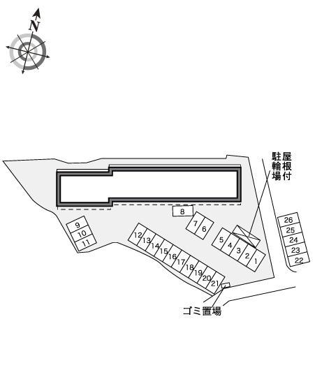 サニーコート大町(30355)　敷地外駐車場の駐車配置図
