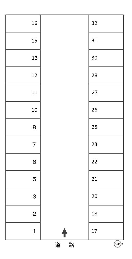 月見3丁目・月極駐車場の駐車配置図