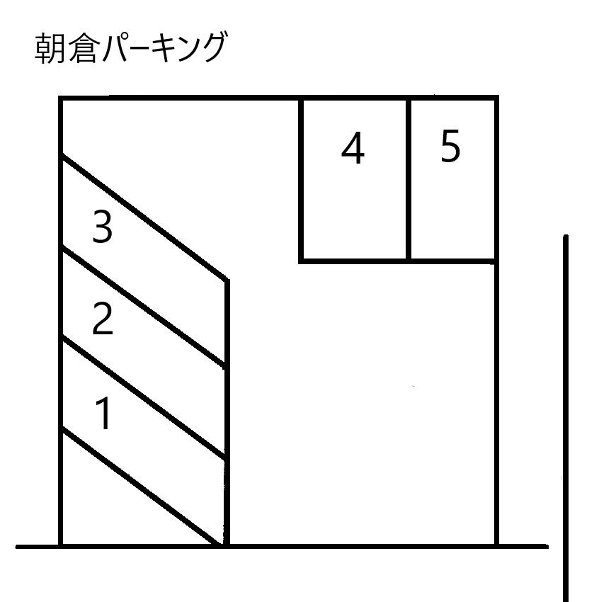 朝倉パーキングの駐車配置図