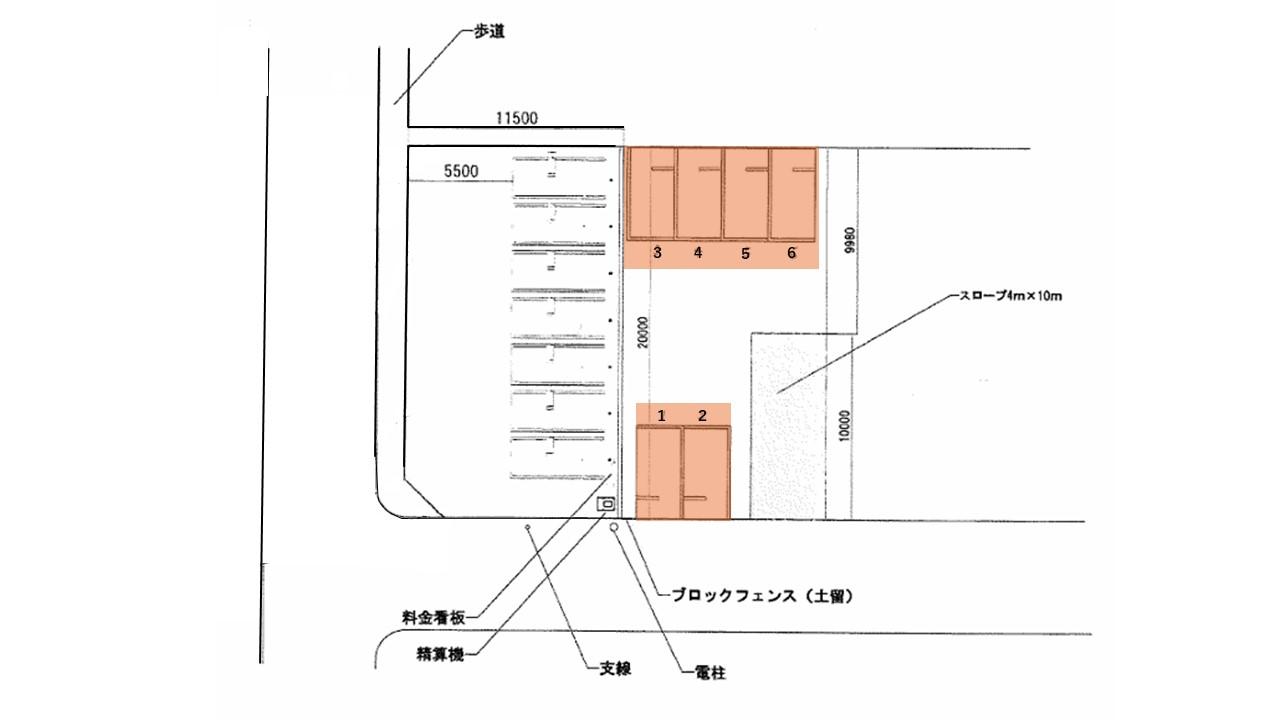 都筑区中川5丁目第1の駐車配置図