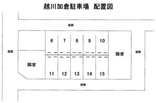 越川加倉駐車場の駐車配置図