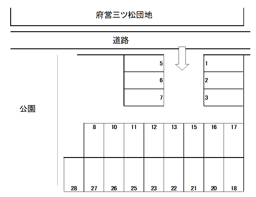 品田モータープールの駐車配置図