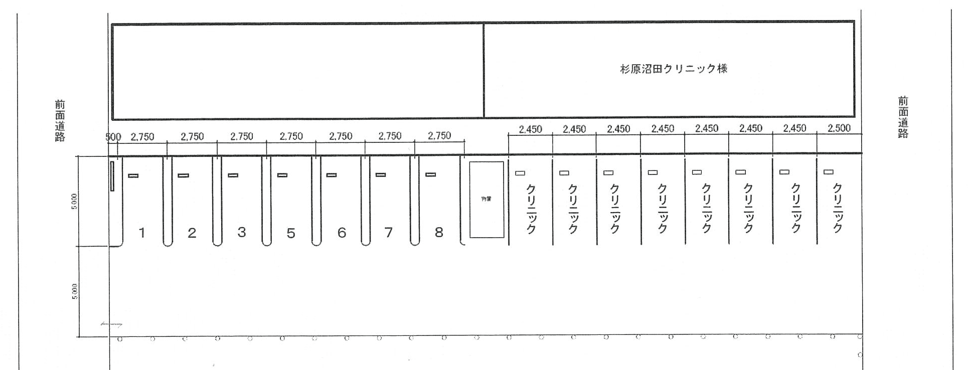 たんぽぽパーキングの駐車配置図