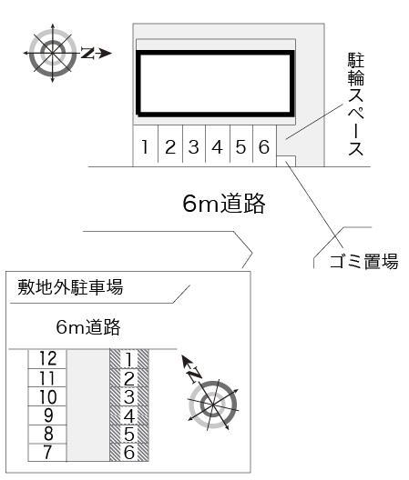 リヴェール(9390)　敷地外駐車場の駐車配置図