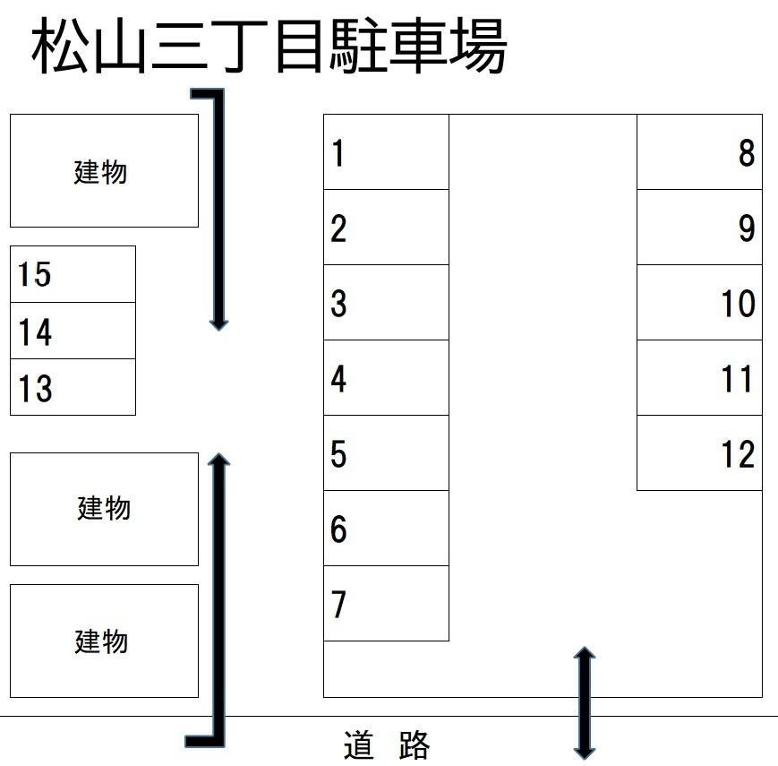 松山三丁目駐車場 No.71の駐車配置図