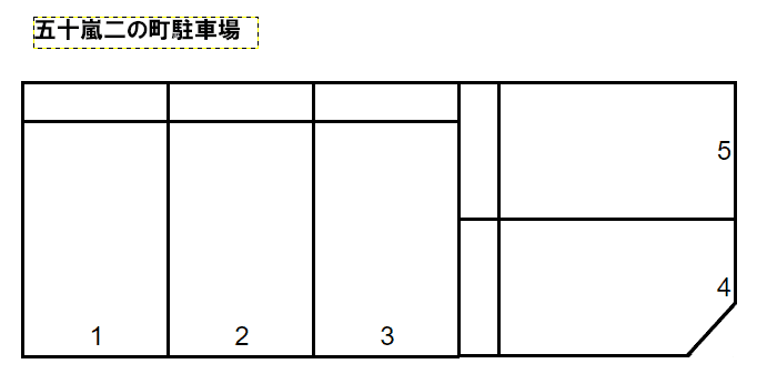 五十嵐二の町駐車場の駐車配置図