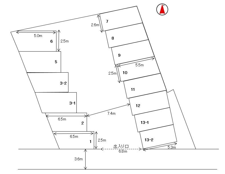 細田第1モータープールの駐車配置図
