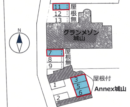 FK-Annex城山の駐車配置図