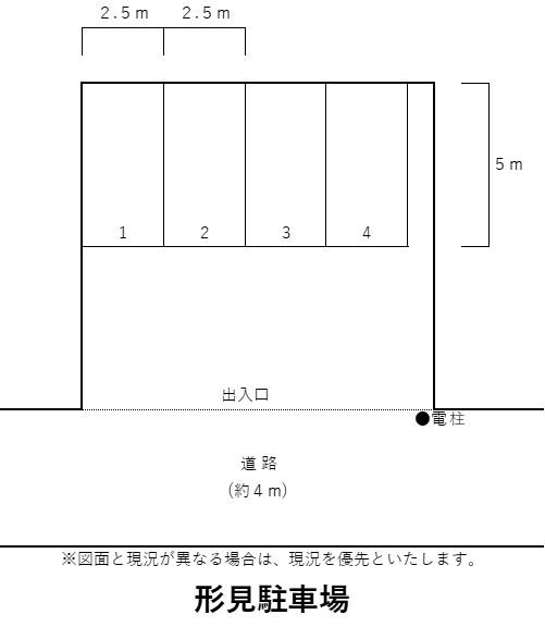 形見駐車場の駐車配置図