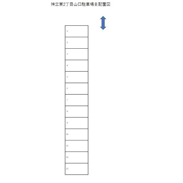 神立東2丁目山口駐車場Bの駐車配置図