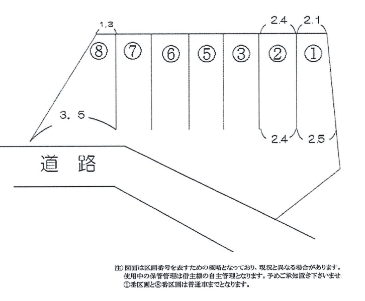 二葉駐車場の駐車配置図