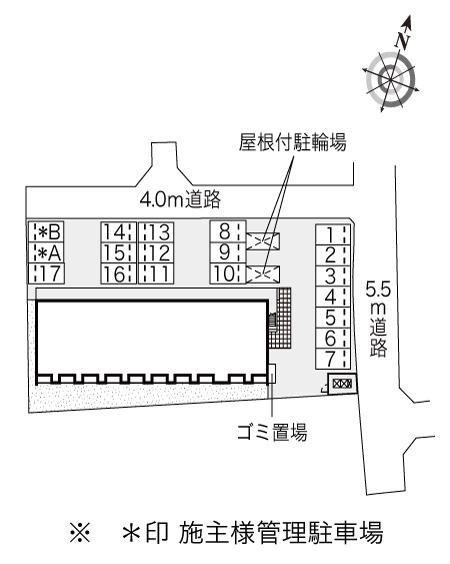 クレイノメイプルハイム(55891)の駐車配置図