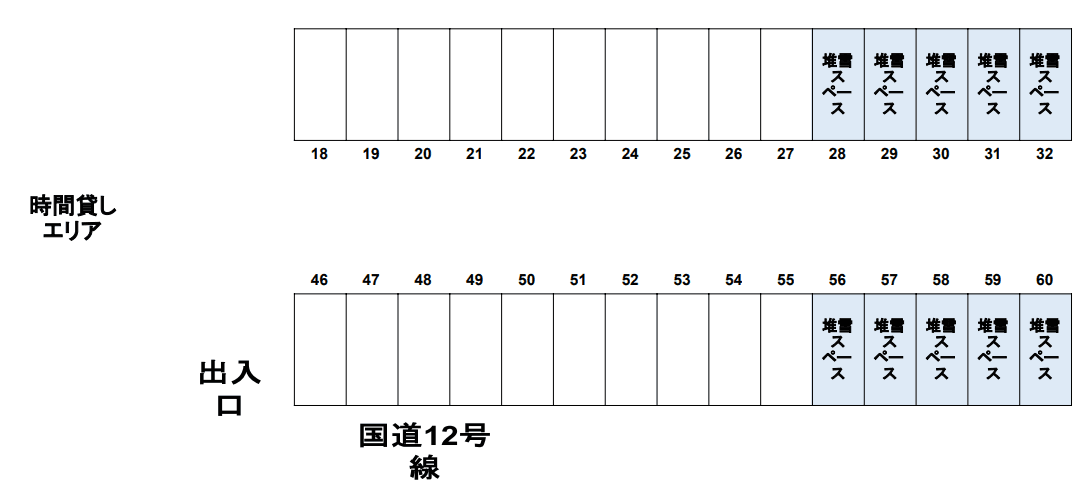 豊幌駅前駐車場の駐車配置図