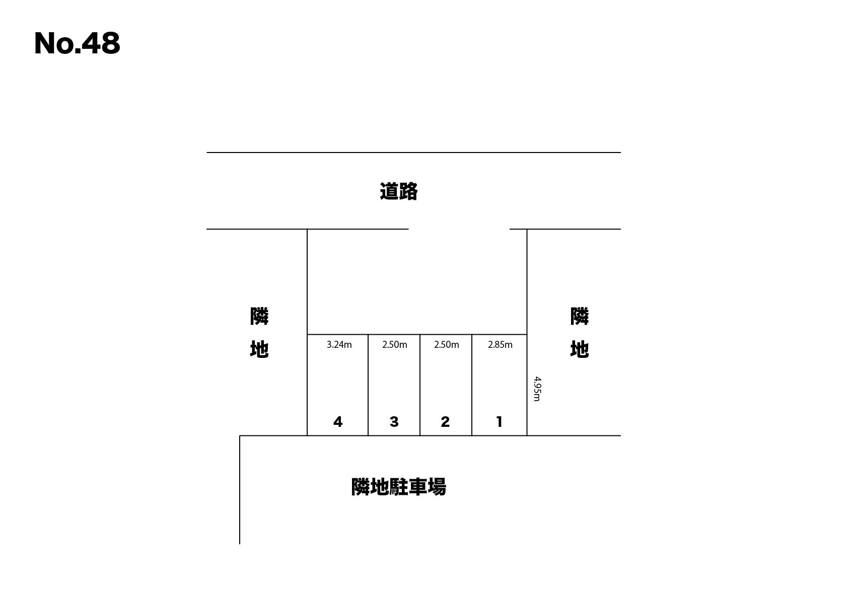 みやび３駐車場（No.48）の駐車配置図