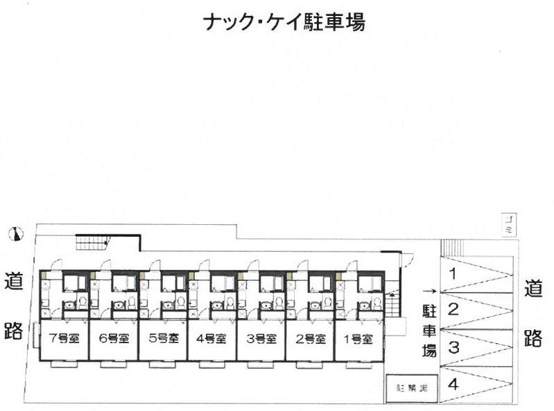 ナック・ケイ駐車場の駐車配置図