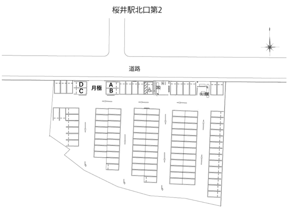 桜井駅北口第２の駐車配置図