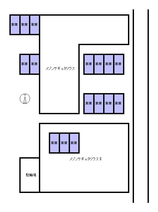 メゾンサギタリュウスⅡの駐車配置図