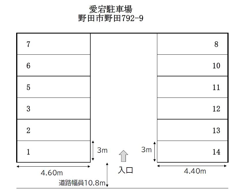 愛宕駐車場の駐車配置図