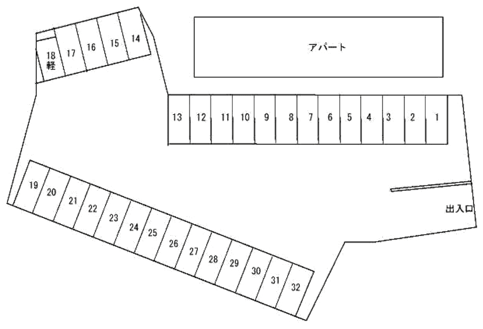 久保平賀第五駐車場の駐車配置図
