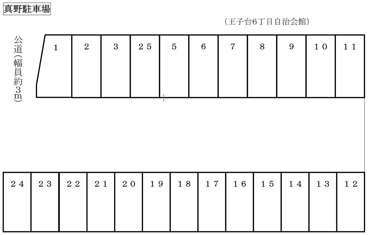 真野駐車場の駐車配置図
