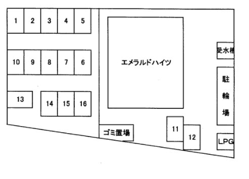 エメラルドハイツの駐車配置図