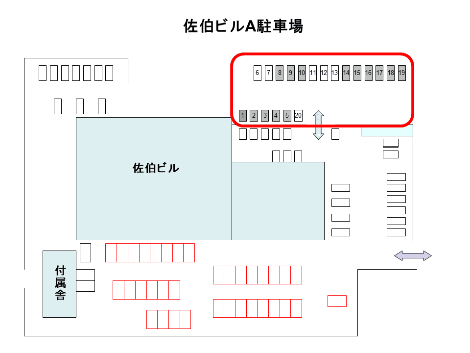 佐伯ビルA駐車場の駐車配置図