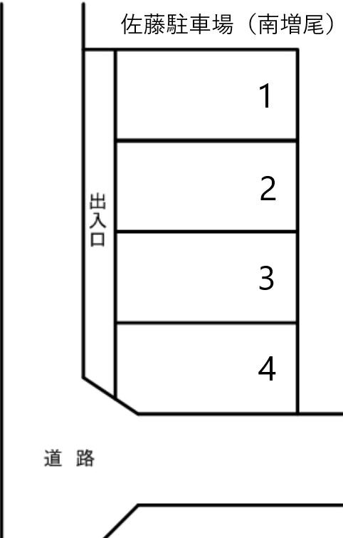 佐藤駐車場（南増尾）の駐車配置図