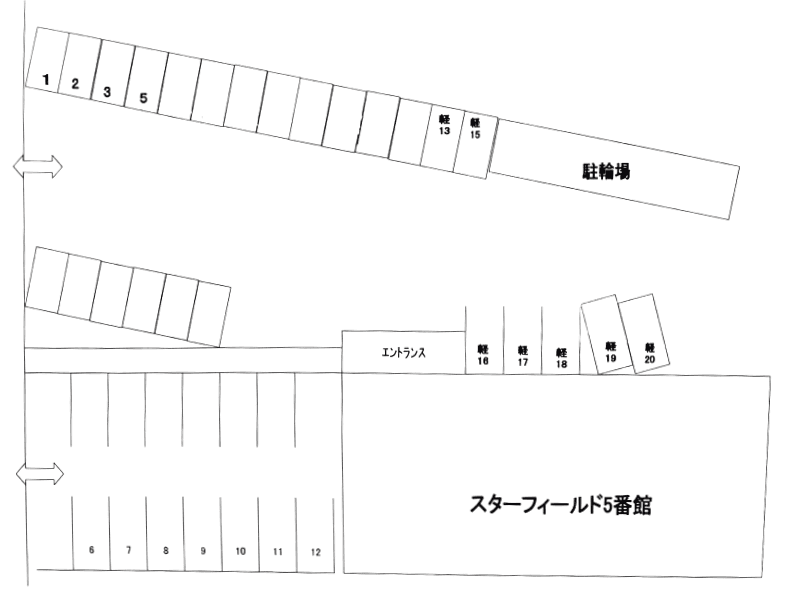 スターフィ−ルド５番館の駐車配置図