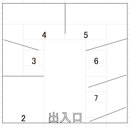 天久パーキングの駐車配置図