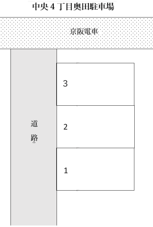 中央4丁目奥田駐車場の駐車配置図