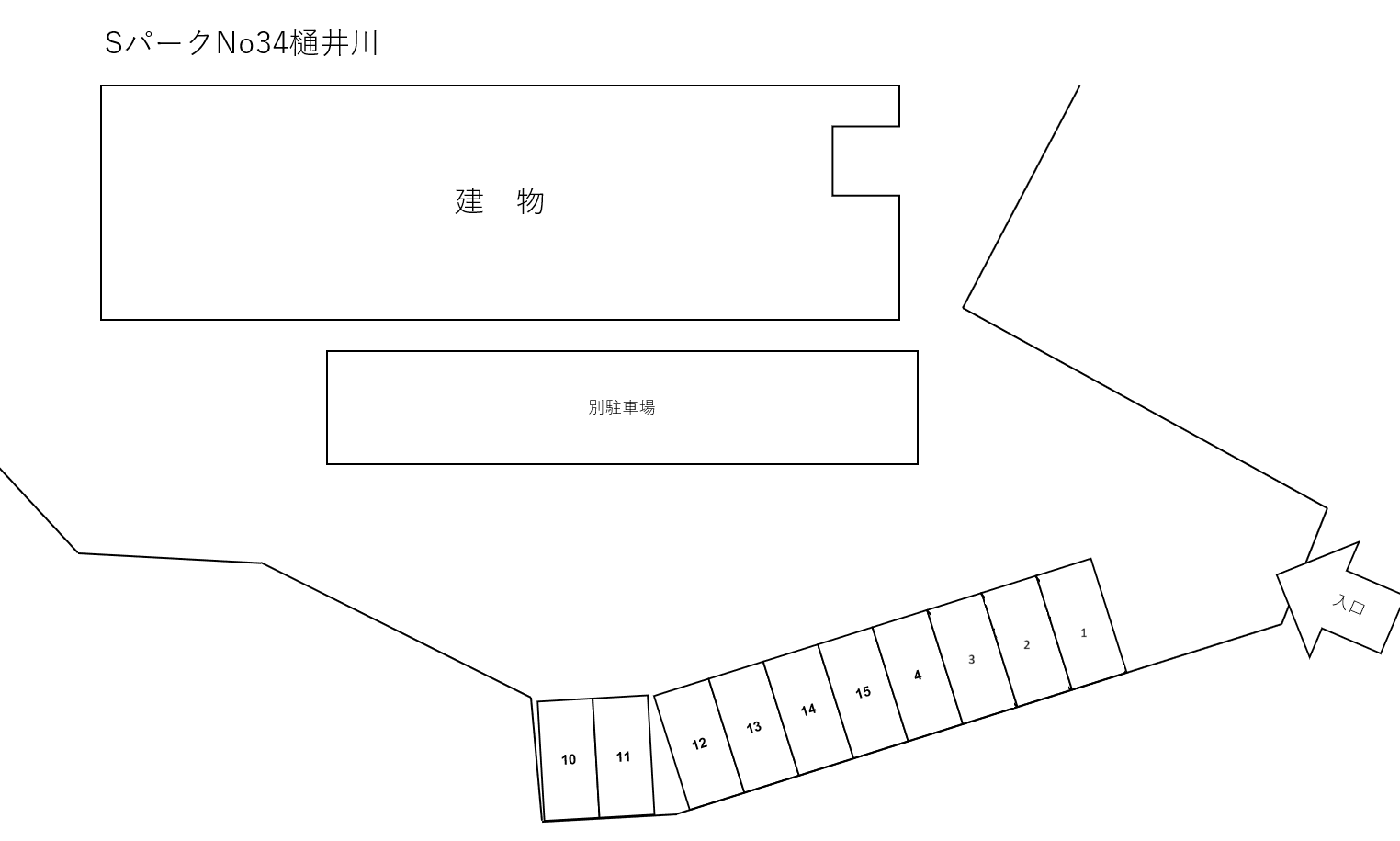 SパークNo.34B（樋井川六丁目）の駐車配置図