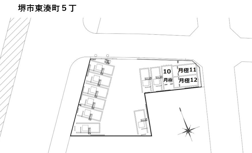 堺市東湊町５丁の駐車配置図