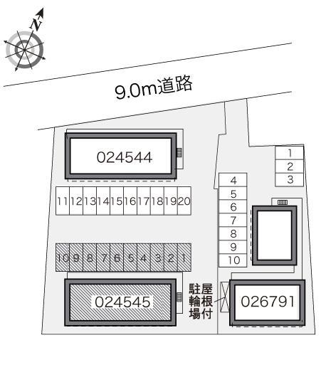 ジャルダンＢ(24545)の駐車配置図