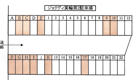 ジョリヴィ箕輪第２駐車場の駐車配置図