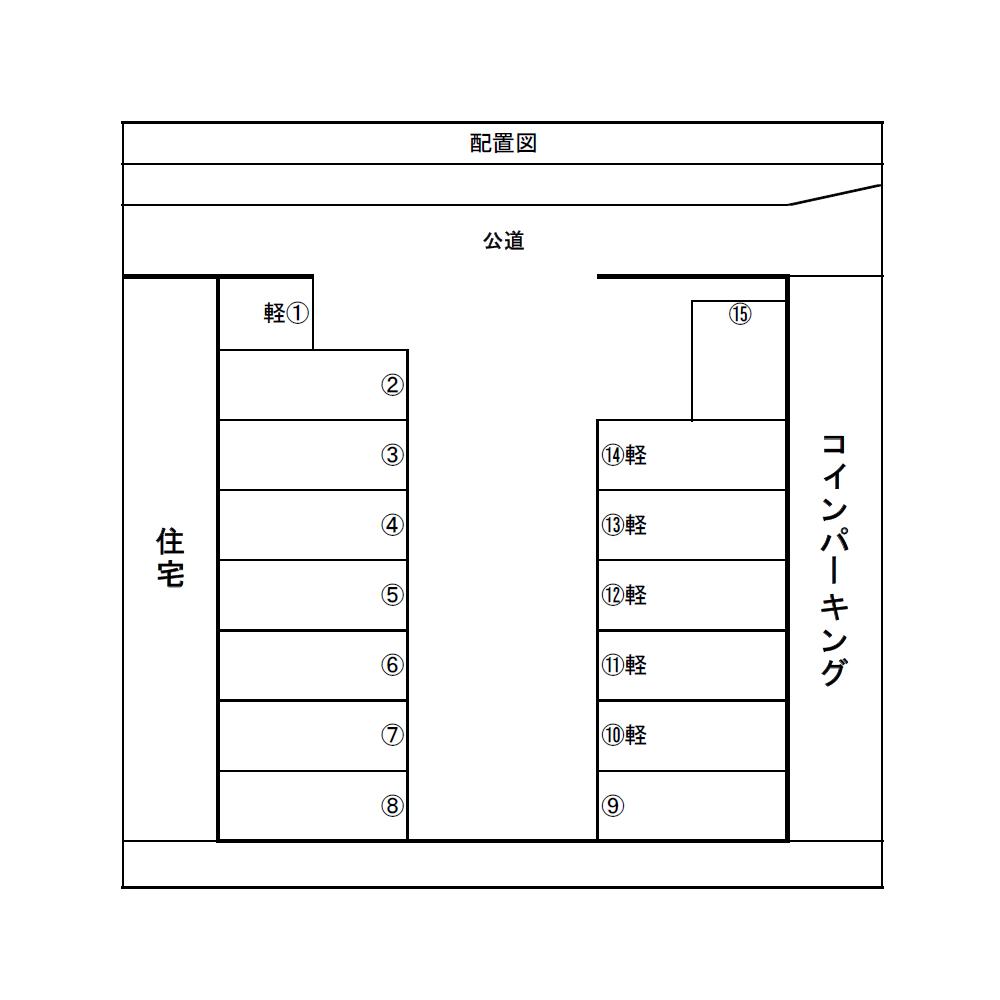 山崎第1駐車場の駐車配置図