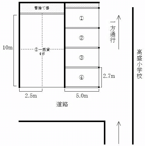 高盛町21番駐車場の駐車配置図