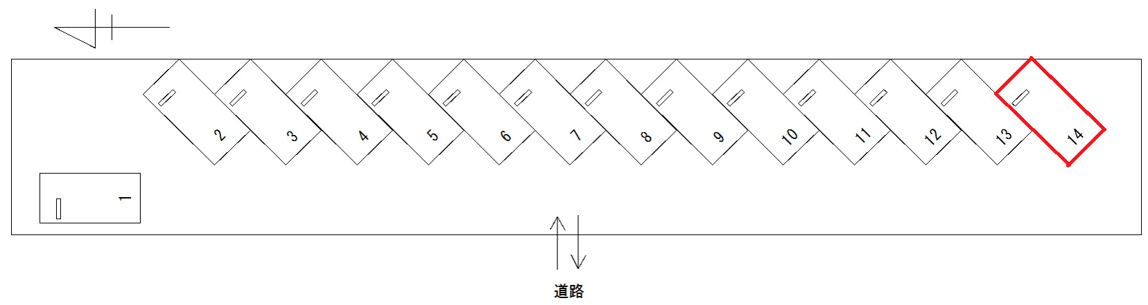 FKスペース松原市役所前第１の駐車配置図