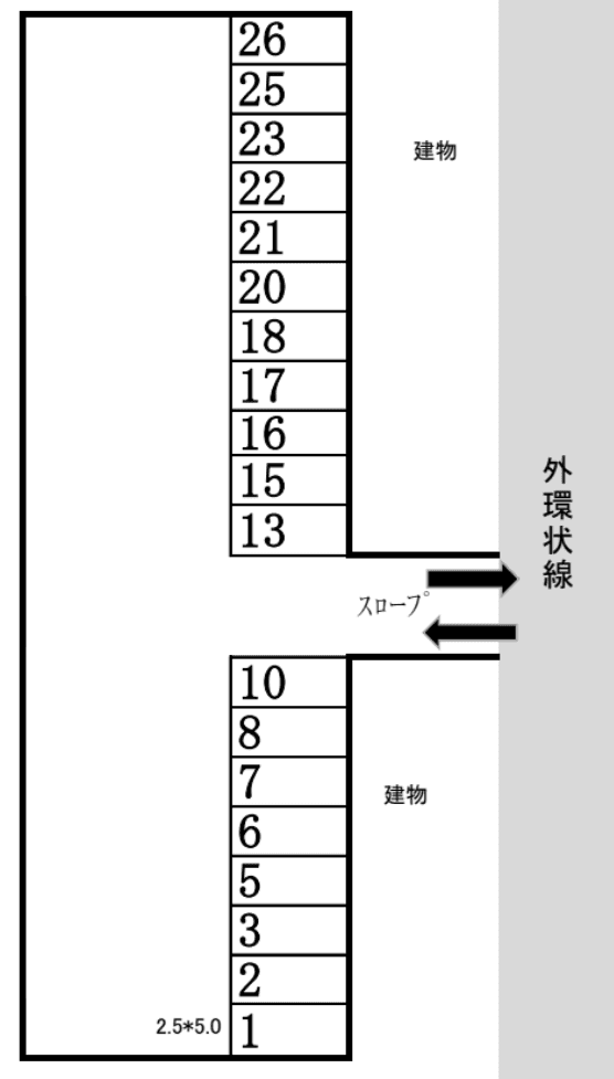 藤駐車場の駐車配置図