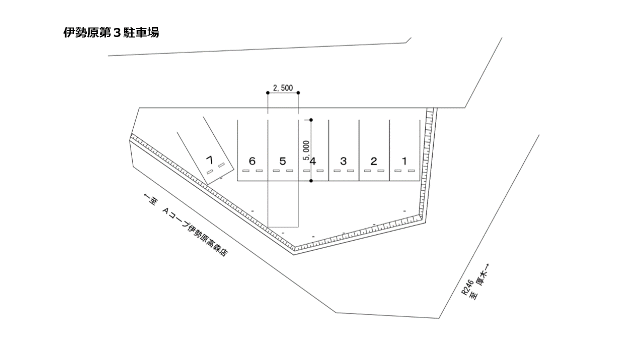 伊勢原第３駐車場の駐車配置図