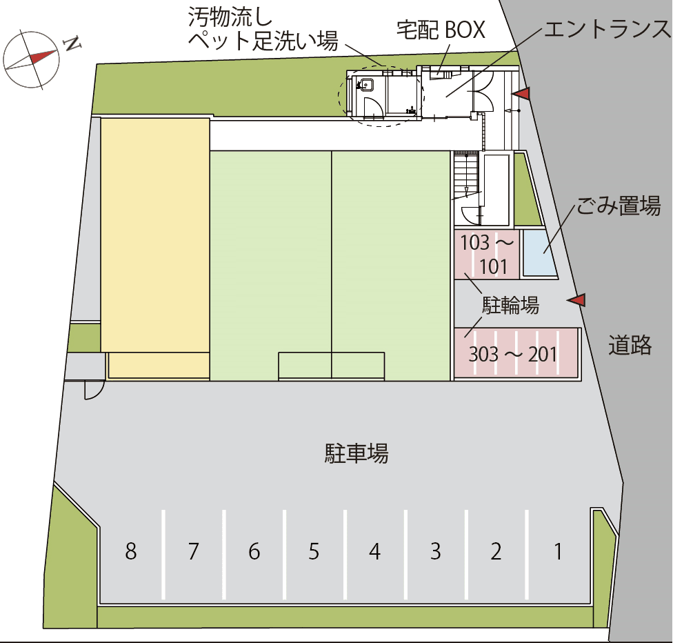 フクルーエ平成高田の駐車配置図