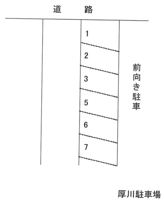 厚川駐車場の駐車配置図