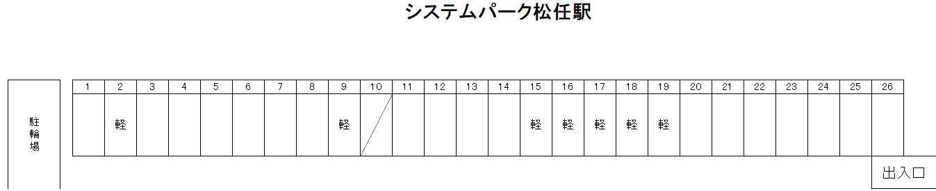 システムパーク松任駅第1の駐車配置図