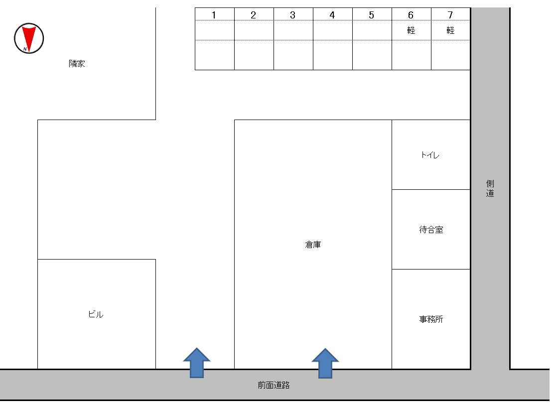 山下駐車場（梅満）の駐車配置図