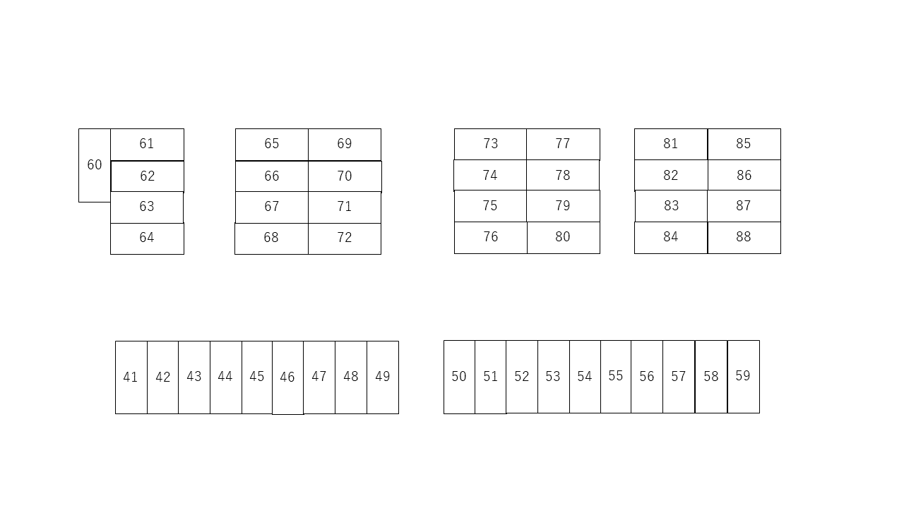 内藤駐車場の駐車配置図