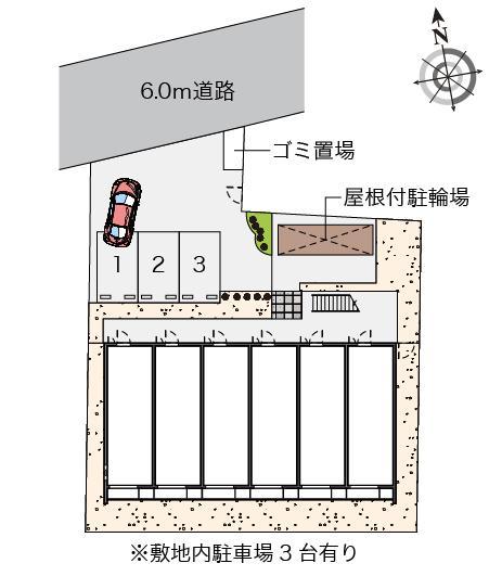 クレイノフローラ　六坊Ⅱ(58468)の駐車配置図