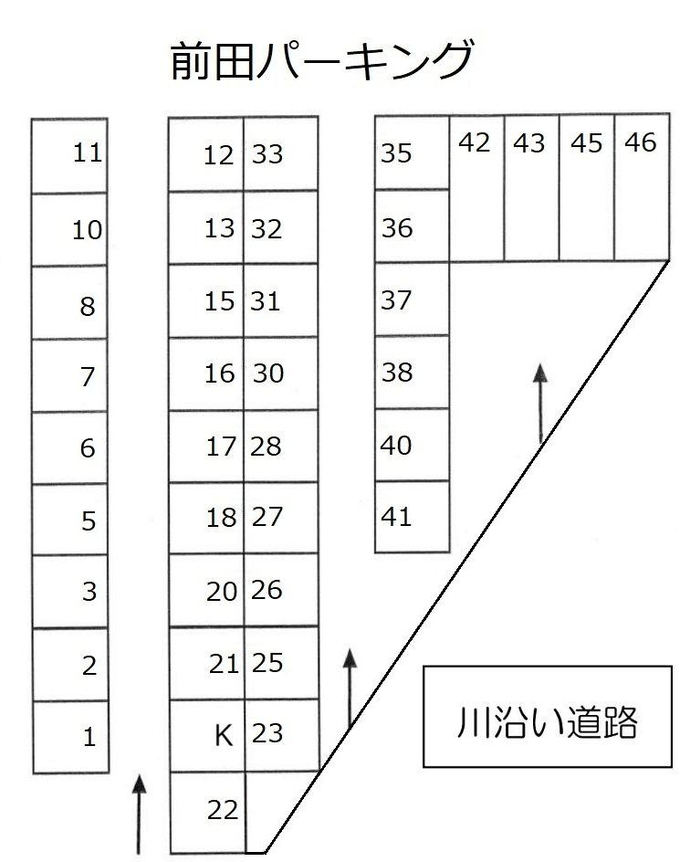 前田パーキングの駐車配置図